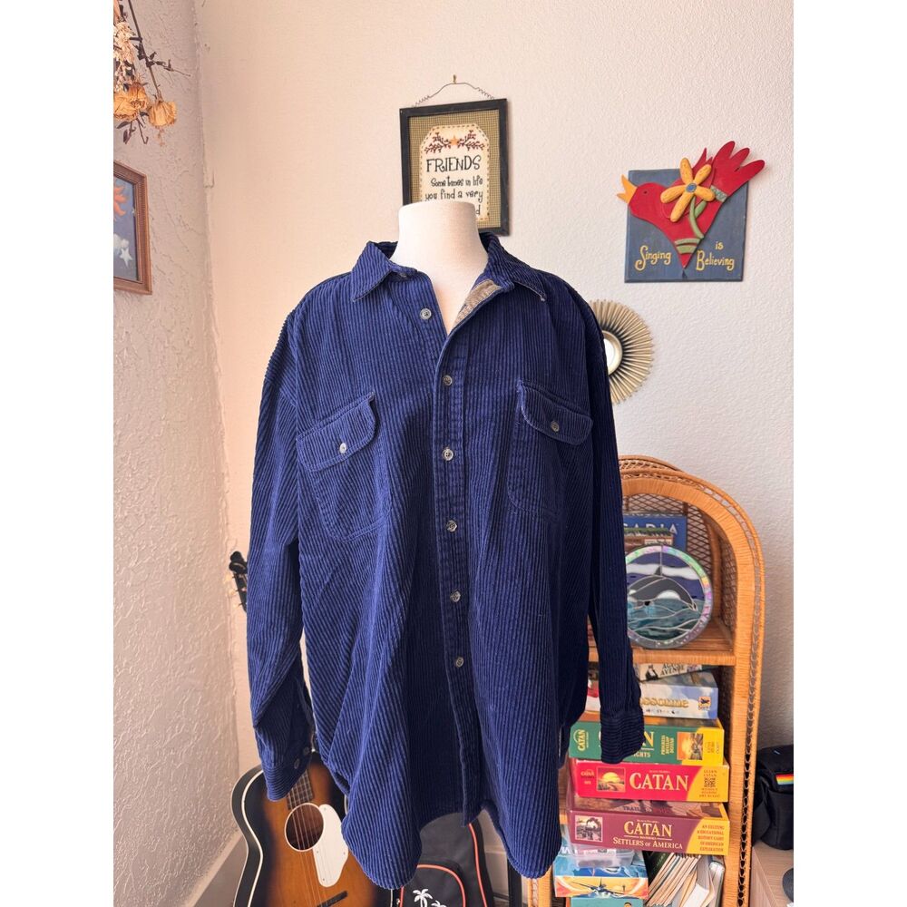 Blue Corduroy Button Up Jacket
